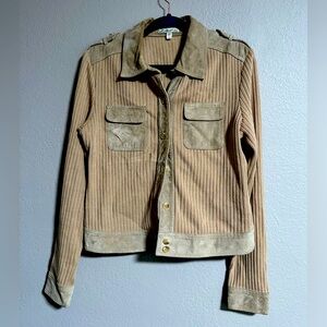 Lillie Rubin Size L suede & cotton sweater jacket vintage